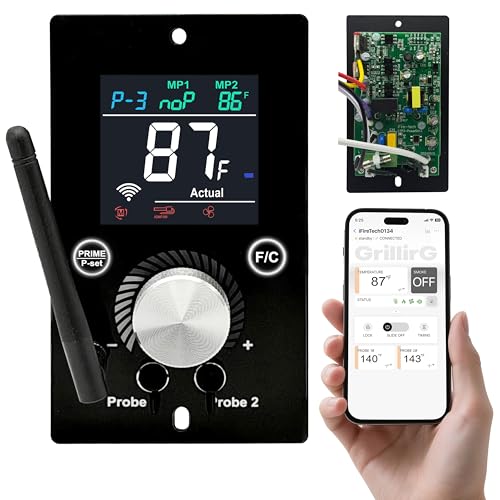 Smart WiFi Universal PID Temperature Control Board with APP Smart Control for Pit Boss Traeger Z Grills & Smokers Digital Grill Controller Replacement