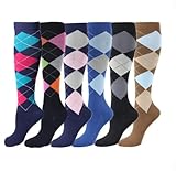 Reitsocken Argyle look Generisch Dünne Sommer Karo Reitsocken/Kniestrümpfe viele Farben verfügbar Größen 35-44 (35-39, blau,grau)
