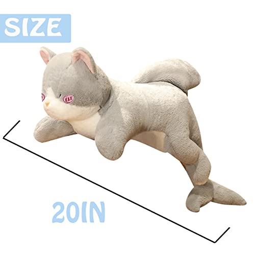 Beeyybuy 20In Shark Cat Plush Toy Cat Plush Doll Stuffed Animal Cat Cute Stuffed Animal Doll Gift For Boys And Girls #TOP2
