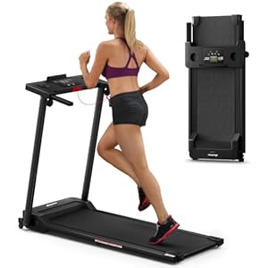 3.0 HP Foldable Portable Folding Small Treadmills for Home Office with 300 LBS Capacity, Walking Running Exercise Electric Compact Treadmill with LED Display
