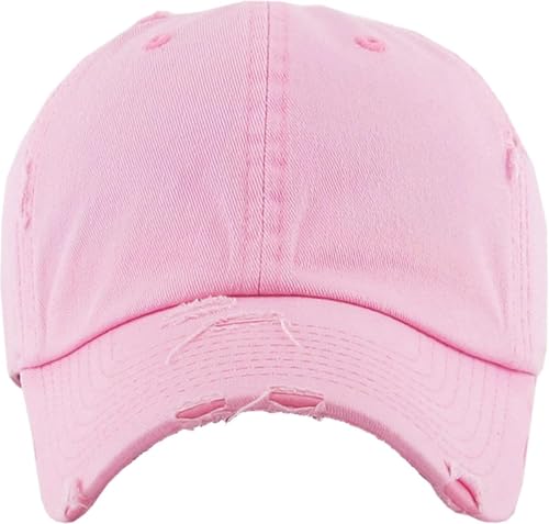 Image of KBETHOS Vintage Washed Distressed Cotton Dad Hat Baseball Cap Adjustable Polo Trucker Unisex Style Headwear