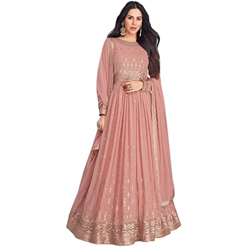 JIVRAJ FASHION Indische schöne Anarkali Anzug Soft Net Salwar Kameez Pakistanische Shalwar Kameez Designer Party Wear Ethnic Stitched Ready To Wear (Auswahl 6, Customize Stitched) Cover