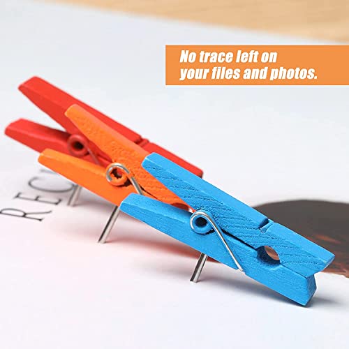 50 Pcs Colorful Push Pin With Wooden Clips, Durable Wooden Push Pins, Decorative Pushpins Tacks Thumbtacks, Tacks For Cork Board Artworks Notes Photos, Craft Projects, Offices And Homes (8 Colors) #TOP3