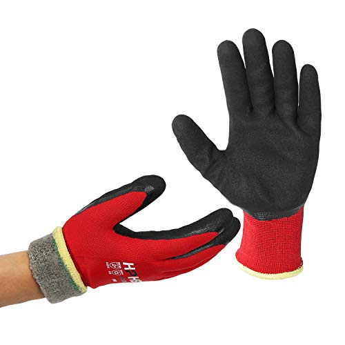 Winter Work Gloves - Double Coated Waterproof Oil-Proof work gloves 1 pair (L)
