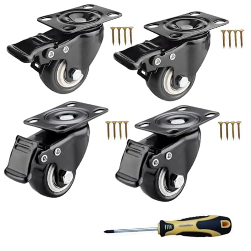 Set 4 Ruote Per Mobili 125 Mm - 2 Girevoli + 2 Con Freno, Carico 400 Kg, Acciaio Zincato, Per Interno/Esterno - Foto 5