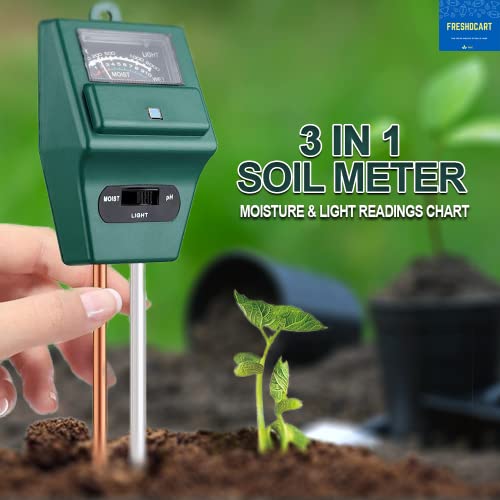 Image of FreshDcart Soil pH Meter | 3 in 1 Soil Moisture Sensor | Agriculture & Solar Light Meter, Moisture Meter with Garden Scissor and Garden Gloves for Plants, Acidity Tester (Multicolor, Combo of 3)
