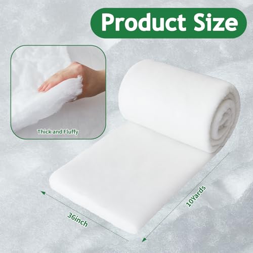 RRKTP Polyester Batting for Quilting,Dacrons Upholstery Quilt Batting by The Roll,Fiberfill Stuffing for Crafts, Cushion Wrap for Upholstery, 36\" x 10 Yards Batting for Sewing Cushions & DIY Projects