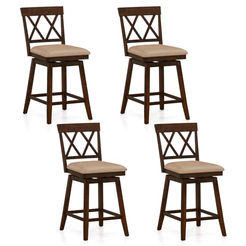 COSTWAY Bar Stools Set of 4 for Kitchen Island, 24