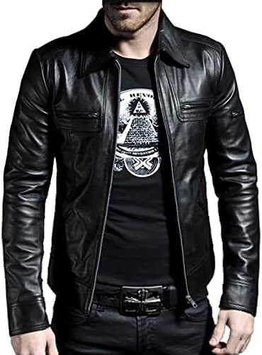 Mens Black Leather Jacket 100% Original Lambskin Casual Leather Jacket For Men (as1, alpha, x_s, regular, regular)