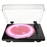 MANAYO RGB LED Acrylic Platter Upgrade for Audio-Technica AT-LP70X, Precision-Fit Frosted Turntable Slipmat with Multi-Mode Light Strip, LP70X Series Accessories