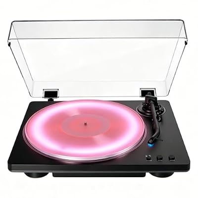 MANAYO RGB LED Acrylic Platter Upgrade for Audio-Technica AT-LP70X, Precision-Fit Frosted Turntable Slipmat with Multi-Mode Light Strip, LP70X Series Accessories