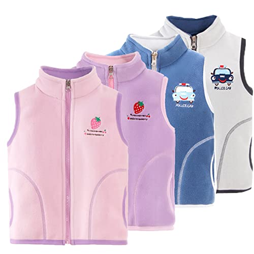 S𝐡erpa Vest for Kids Girl Fleece Casual Warm Cute Print Waistcoats Boy Sleeveless Comfortable Coats with Pokets3