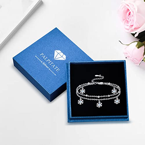 Palpitate Snowflake Anklet Bracelets For Women 925 Sterling Silver Snowflake Jewelry Gifts Christmas Birthday #TOP6