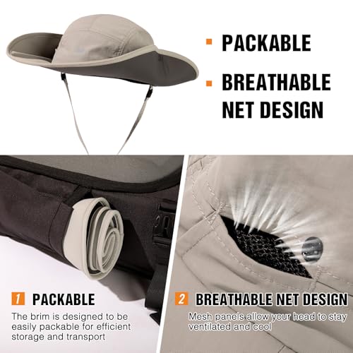 Sombrero para mujer con protección UV y ala ancha plegable miniatura 5