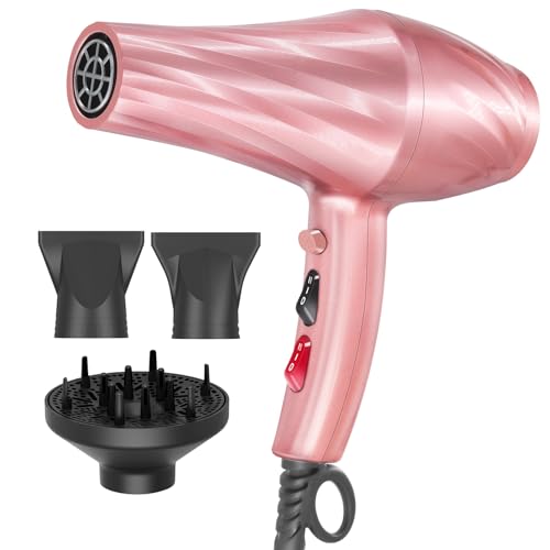Jooayou Asciugacapelli Professionale a Ioni 3000W con Diffusore (3 Livelli di Calore, 2 Velocità + Aria Fredda, 3 Accessori) Adatto per Saloni, Viaggi e Casa, Perfetto come Regalo - Hairdryer