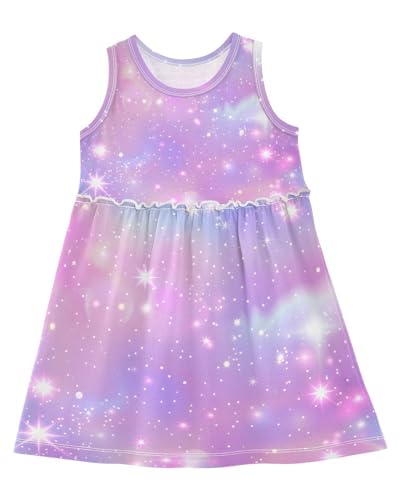 Girls Dresses Summer Toddler Sleeveless Midi Dress Casual Cotton A-Line Sundress