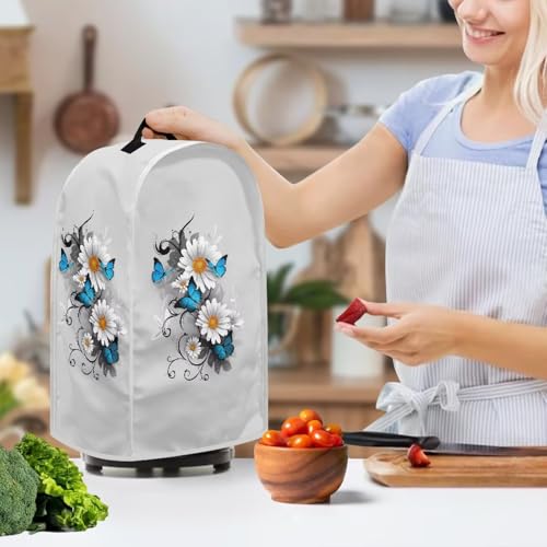 Image of Talayituse Daisy Butterfly Print Blender Dust Cover, Fingerprint Protection Cover for Stand Mixer or Coffee Machine, Home Kitchen Appliance Covers for Stain Dust Resistant Supplies