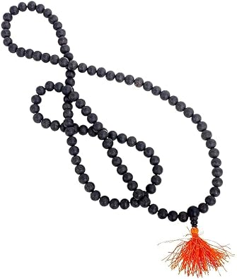 Natural Unpolished Karungali Malai Original Lab Certified - Heavy Premium Beads | Karungali Malai 8mm for Unisex Black Ebony