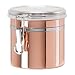 Oggi 36-Ounce Copper Plated Stainless Steel Canister with Clear Arylic Lid and Locking Clamp