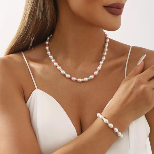 Juego de collar y pulsera de perlas elegantes: el regalo ideal para mujer 2