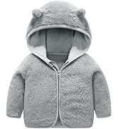 Mornyray Toddler Baby Girls Boys Fleece Hooded Jacket Coat Winter Fall Warm Zip Up Outwear with Ears