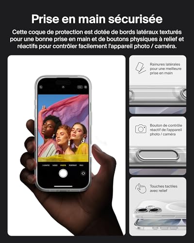 Coque iPhone 17 fine antirayure Belkin SheerForce transparente MagSafe - 3