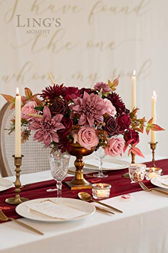Ling's Moment Artificial Flowers Dahlia Flowers Combo For Diy Wedding Bouquets Centerpieces Arrangements Party Baby Shower Home Decorations #TOP2