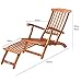 Casaria® Sonnenliege klappbar wetterfest Holz inkl. Auflage FSC®-Zertifiziert 160kg belastbar Fußstütze abnehmbar Rückenlehne Garten Balkon Akazie