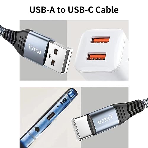 Longue USB C Câble 20ft, USB C Câble de chargeur tressé USB Type C Câble charge rapide Compatible pour PS5 Contrôleur,Xbox,Samsung Galaxy S20/S10/S9,Remarque 10 9 8,LG,Motorola, commutateur, feu de bougie, Huawei