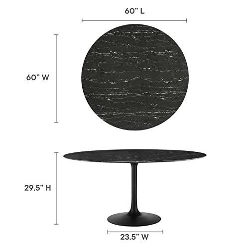 Image of Modway Lippa Dining Table, 60 inch, Black Black