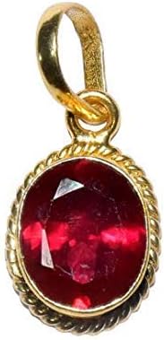 Anuj Sales6.25 Ratti Ruby Pendant Original AAA Quality Gemstone for Men and Women
