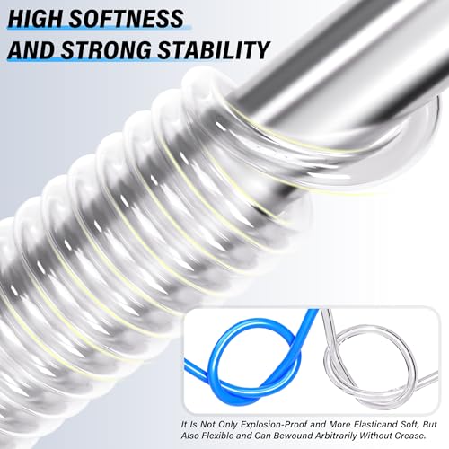 Image of TAILONZ PNEUMATIC Clear 3 /8 Inch OD 10 Meter 32.8ft PU Polyurethane Air Tubing Kit Pipe Hose Air Line Tubing Air Hose Fittings Push to Connect Fittings(27PCS)