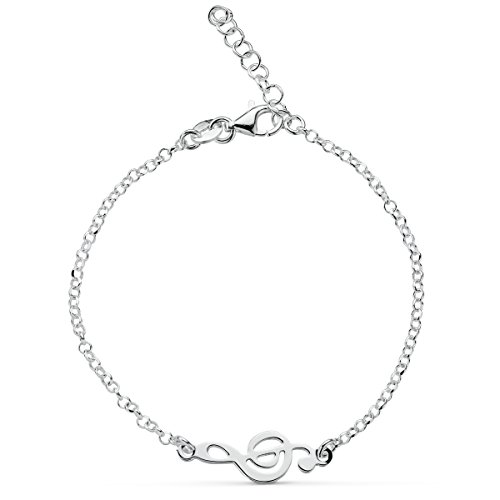 Iyé Biyé Jewels - Pulsera Mujer música Clave de Sol Plata de...