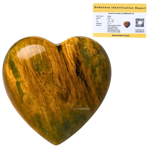 Image of Crystal Heaven Certified Nellite Heart Palm Pebbles Stones For Anxiety Stress Relief Massage - Aaa Grade Original Healing Gemstone Agate Heart Palm Stone For Yoga Meditation Spiritual
