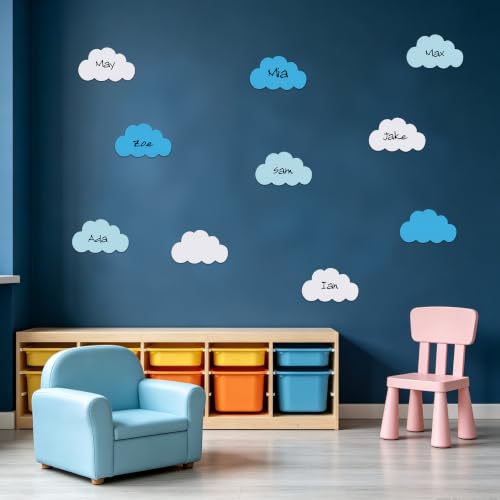 Image of Vuzvuv Blue White Cloud Cutouts Paper for Bulletin Board Decorations
