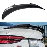 WheelX Real Carbon Fiber Rear Spoiler Compatible with 2017-2024 Audi A5 B9, PSM Style Duckbill Fits for 17-24 4-Door, High Kick Trunk Tail Deck Lid Wing Lip