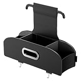Organisateurs de siège arrière, boîte de rangement arrière du siège d'auto,Boîte de carvins en cuir PU avec un support de 2 tasses | Accessoires de voiture de grande capacité avec crochet pour le véhi