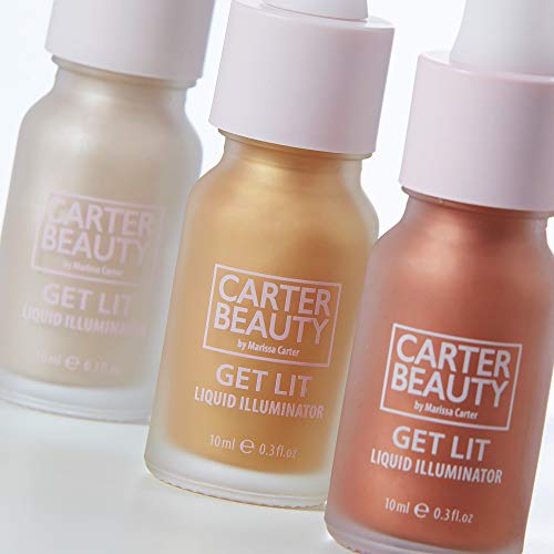 Carter Beauty By Marissa Carter Get Lit Liquid Illuminator - Liquid Glow Formula - Highlighting, Brightening, Long-Lasting Shimmer Shade - Vegan, Cruelty Free, Paraben And Sulphate Free - Rose Gold - 0.3 Oz Highlighter #TOP3
