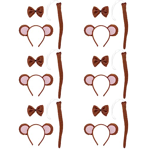 6 Sets Brown Halloween Monkey Costume Accessories for Cosplay Party