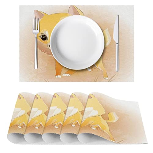 Set de table renard antidérapant et résistant chaleur pour repas propre