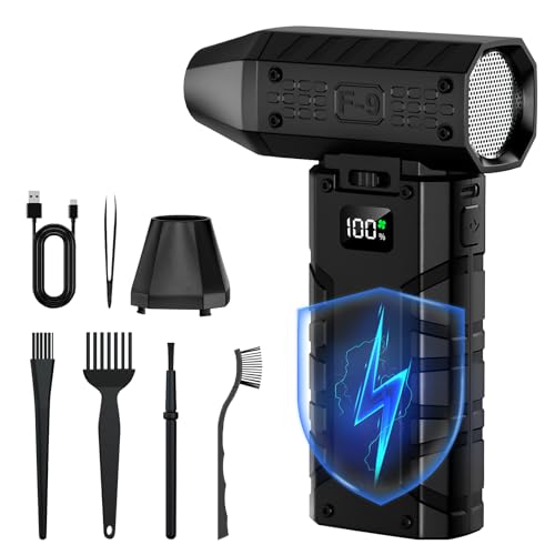 Electric Compressed Air Duster 100 Gear Adjustable 130000RPM Powerful Air Duster for Cleaning with LED Light, Rechargeable Cordless Air Blower for Keyboard, Computer, PC, Electronic Devices, Car