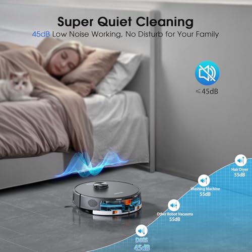 Smart & Strong Suction Mapping Robotic Vacuum and Mop for Home Wood/Hard Floors - Grey
| Obstacle Avoidance LiDAR Navigation Robot Vacuum and Mop for Home Pet Hair - Grey
| WiFi/App/Alexa Voice Control Robot Vacuum and Mop for Home Wood/Hard Floors