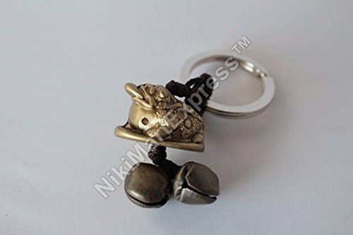 Chinese Money Frog Toads Key Chain Hanging Charm Bell Feng Shui Protection