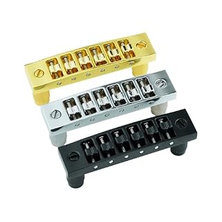 Guyker Guitar Tune-o-matic Bridge, Zinc Alloy Harmonica Bridge with String Space 10.3mm Replacement Part for Electric Guitars(GM013, Chrome) - Les Beatles, Paul McCartney, John Lennon, RIngo Starr, George Harrison Guyker Guitar Tune-o-matic Bridge, Zinc Alloy Harmonica Bridge with String Space 10.3mm Replacement Part for Electric Guitars(GM013, Chrome) – Image 3