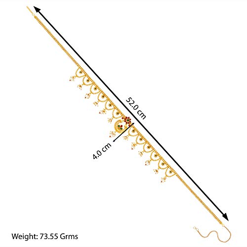 Aheli Traditional Ethnic Wedding Kamar Band Kamar Patta Belly Waist Chain with Faux Stone Pearl Fashion Jewelry Gift for Women4