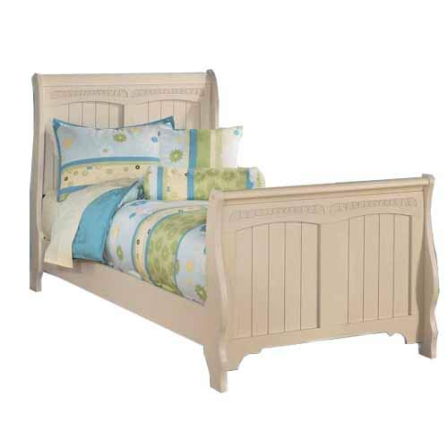 APRODZ Solid Wood Without Storage Single Size Mcma Bed for Bedroom Stylish | Cream Finish