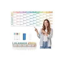 Wandplaner 2026, groß, 120 x 42 cm – doppelseitig laminierter Jahreskalender mit Röhrenverpackung, knitterfreies Design, 8 Aufkleber – Wand-Organizer fürs Homeoffice, leuchtende Farben