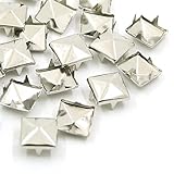 100 Pcs Square Four-Jaw Rivets DIY Leathercraft Metal Punk Spikes Spots Pyramid Studs Nailheads for