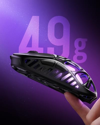 GravaStar Mercury X Pro Wireless Gaming Mouse, Come with 8K Dongle – 32,000 DPI PAW 3950 Sensor, 8,000Hz Polling Rate, Only 49g, Magnesium Alloy Hollow Frame, RGB Lighting, 5 Programmable Buttons - Image 4