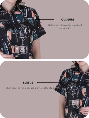 Image of GRECIILOOKS Shirt for Women`s | Womens Printed Half Sleeve Shirt | Casual Loose fit Tops | Comfortable Rich Korean Style Crop top for Women